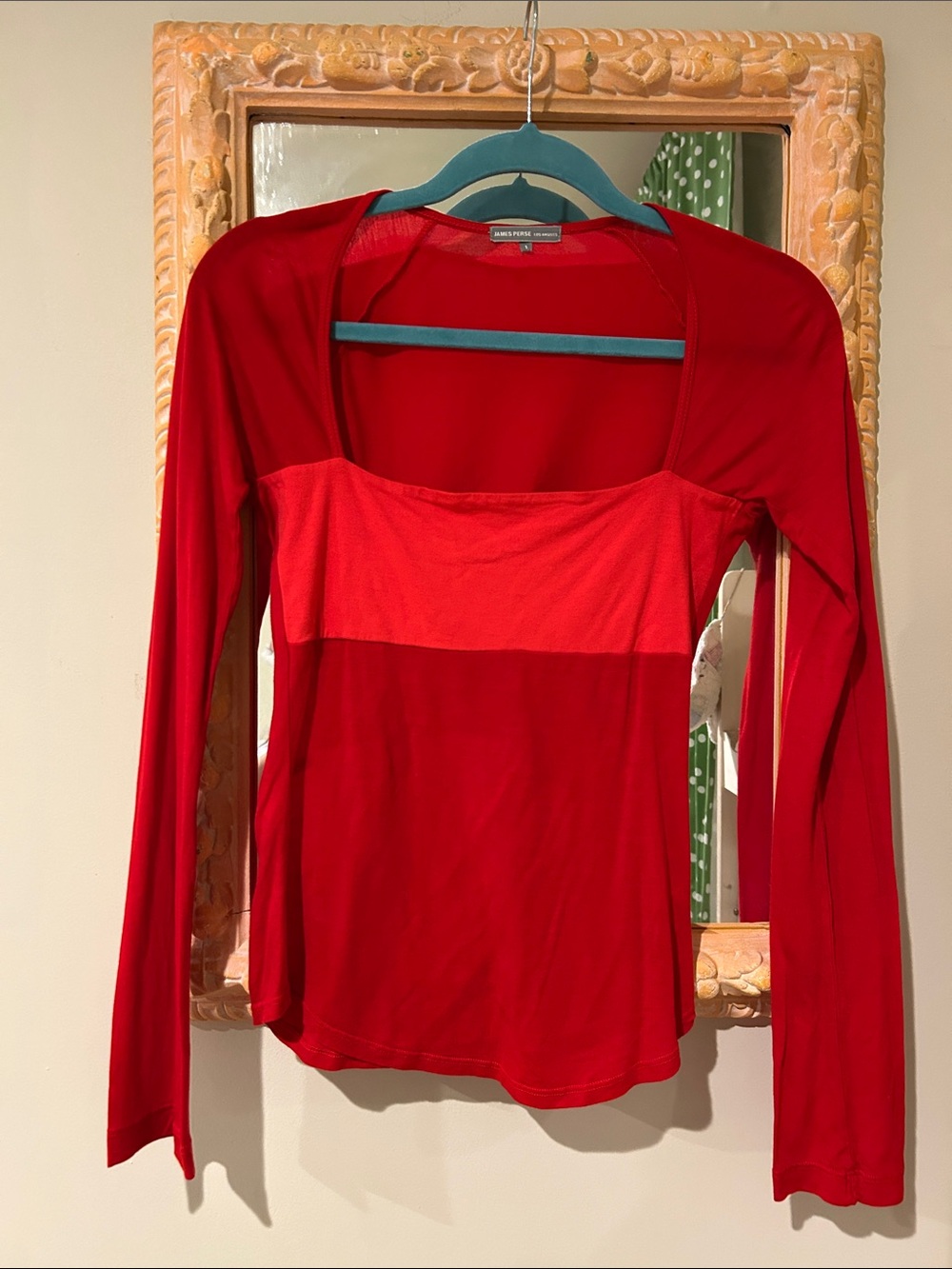 James Perse Long Sleeve Square Neck Top